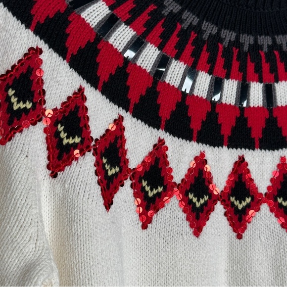 Casual Corner Cotton Blend Turtleneck Sweater with Sequins - Picture 3 of 7